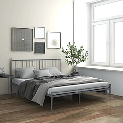 vidaXL Cadre de lit sans matelas gris métal 140x200 cm