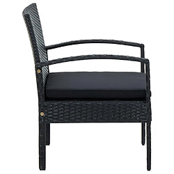 Avis vidaXL Chaise de jardin avec coussin Résine tressée Noir