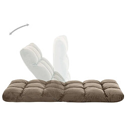 vidaXL Chaise pliable de sol Taupe Microfibre pas cher