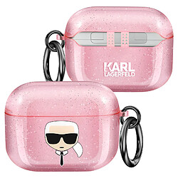 Karl Lagerfeld Coque pour AirPods Pro Antichoc Glitter Rose