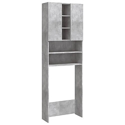 Maison Chic Meuble rangement de salle de bain | Meuble pour machine à laver | Armoire murale de bain Gris béton 64x25,5x190 cm -GKD65505