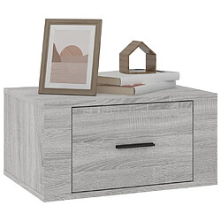 Acheter Maison Chic Table de chevet murale,Table de nuit Sonoma gris 50x36x25 cm -MN60192