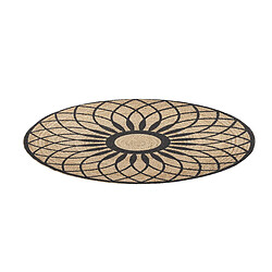 Acheter Beliani Tapis en jute d 140 cm beige / noir motif rosace KULLAR