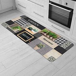 Paris Prix Tapis de Cuisine Mousse Green Bistrot 45x120cm Multicolore