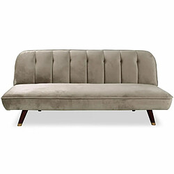 Paris Prix Canapé Convertible en Velours Seattle 180cm Taupe