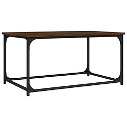 ComfortXL Table Basse Chêne Marron 80x50x40 Cm Bois D'ingénierie Et Fer