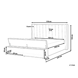 Avis Beliani Lit double en velours violet avec banc coffre 140 x 200 cm NOYERS