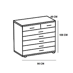 Inside 75 Commode 7 tiroirs DINGLE finition coloris blanc