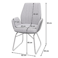 Acheter Mendler Chaise de salle à manger HWC-G73, fauteuil, basculant, semi-cuir, tissu, acier inox brossé ~ brun, aspect daim