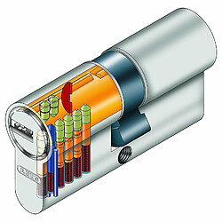 ABUS EC-SNP 50/50 Cylindre Débrayable pour Portes Extérieures/Entrées d'appartement, Nickelé Mat, 50/50 mm