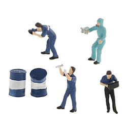 Acheter 1 Ensemble 1/64 Modèle Personnes Réparateur Personnage Poupée Accessoire De Table Décoration Bleu