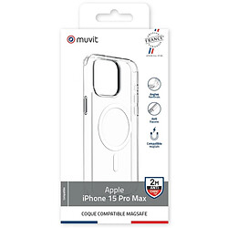 Muvit Coque de Protection pour iPhone 15 Pro Max Renforcée 2M MagSafe Transparent pas cher