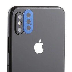 Wewoo Couvercle de bague de protection d'objectif d'appareil photo arrière avec aiguille d'outil d'éjection de plateau pour iPhone XS Max bleu foncé 