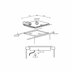 Plaque à Induction Continental Edison 1 flex zone CETI4ZFLEXB1 2000 W