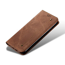 Acheter Wewoo Housse Coque Pour Galaxy A50s / A50 / A30s Denim Texture Etui en cuir avec rabat horizontal et style décontracté supportfentes cartes et porte-monnaie Marron