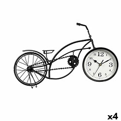 Gift Decor Horloge de table Bicyclette Noir Métal 42 x 24 x 10 cm (4 Unités)