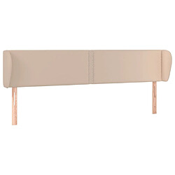 Maison Chic Tête de lit moderne avec oreilles pour chambre - Décoration de lit Cappuccino 183x23x78/88 cm Similicuir -MN13801