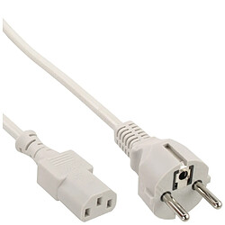 InLine Câble d'alimentation, type F, droit vers connecteur IEC, 0,5 m, gris