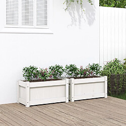 vidaXL Jardinières 2 pcs blanc bois de pin massif