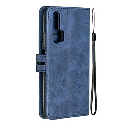 Avis Wewoo Housse Coque Pour Huawei Honor 20 Pro Style de couture 2 couleurs Texture de vache Étui en cuir PU à rabat horizontal avec support et fente carte et lanière bleu