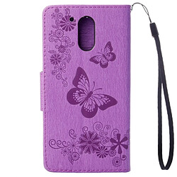 Avis Wewoo Housse Étui Violet pour Motorola Moto G 4e génération Plus Fleurs pressées Butterfly Pattern en cuir avec support & Slots de cartes Portefeuille