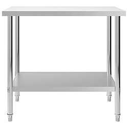 Helloshop26 Table de travail de cuisine 100 x 60 x 85 cm acier Inoxydable 02_0001904