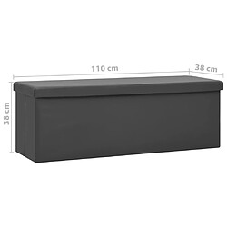 vidaXL Banc de rangement pliable Gris PVC pas cher