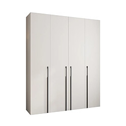 Abiks Meble Armoire à portes battantes Como 3 245,5/200/40 4 portes (blanc/noir)