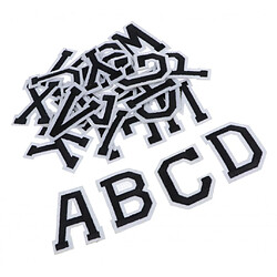 Acheter 26pcs Couture Patch De Broderie Fer Sur Motif De L'Alphabet Applique Blanc Noir