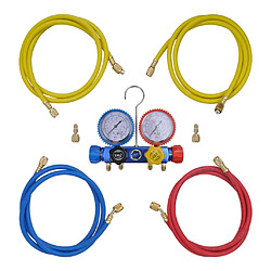 vidaXL Set manifold 4 voies avec mallette