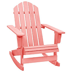 Maison Chic Chaise à bascule de jardin - Fauteuil d'extérieur Adirondack Bois de sapin massif Rose -MN10858