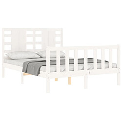 Acheter Maison Chic Cadre/structure de lit avec tête de lit pour adulte - Lit Moderne Chambre blanc 120x200 cm bois massif -MN98419