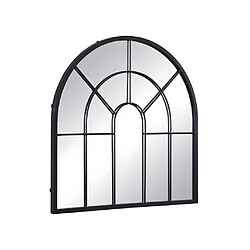 Avis Vente-Unique Miroir fenêtre en métal - H. 80 x L. 80 cm - Noir - LOYA