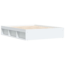 Maison Chic Lit adulte - Lit simple Cadre de lit,Structure du lit Contemporain blanc 150x200 cm très grand -MN16754 pas cher