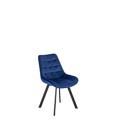 Vivaldi Chaise RICK Bleu Marine Velours 