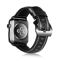 Wewoo Convient à la montre pour Apple Watch 3/2/1 génération 42mm Universal Leather Strap Noir