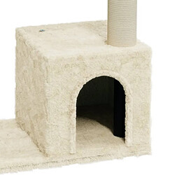 Acheter Helloshop26 Arbre à chat meuble tour grimper jouet grattage grattoir escalade plateforme avec griffoirs en sisal 70 cm crème 02_0022519