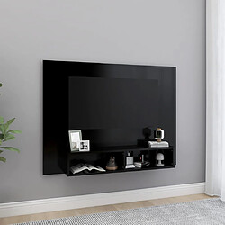 vidaXL Meuble TV mural Noir 120x23,5x90 cm Bois d’ingénierie