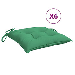 vidaXL Coussins de chaise lot de 6 vert 50x50x7 cm tissu oxford