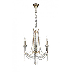 Acheter Luminaire Center Chandelier sans abats jours Armand Or français 3 ampoules 87cm