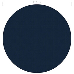 vidaXL Film solaire de piscine flottant PE 210 cm Noir et bleu pas cher