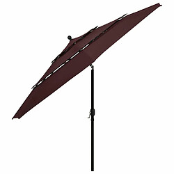 Avis Maison Chic Parasol Jardin | Parasol à 3 niveaux avec mat en aluminium Bordeaux 3,5 m - GKD15004