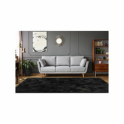 Paris Prix Tapis Fait Main en Cuir Lavin VI Noir 80 x 150 cm pas cher