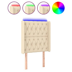 Maison Chic Tête de lit scandinave à LED,meuble de chambre Crème 83x16x118/128 cm Tissu -MN81235