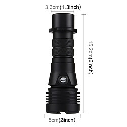 Acheter Wewoo Lampe de poche torche noir 10W L2 1000LM extérieure plongée lumière blanche étanche de LED