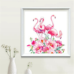 diy 5d diamant peinture broderie point de croix kit décor 30x30 cm flamant rose