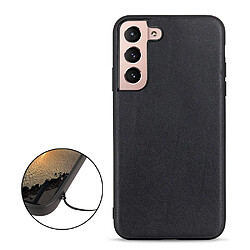 Coque en cuir véritable noir pour votre Samsung Galaxy S22