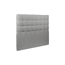 Sommeil de plomb Tete de lit Capitonnée Bouclette Gris L 135 cm - Ep 10 cm rembourré