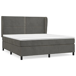 Maison Chic Lit Adulte - Lit simple Lit à sommier tapissier et matelas moelleux - Meuble de Chambre - Gris foncé 180x200cm Velours -MN99987