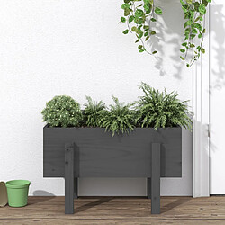 vidaXL Jardinière gris 62x30x38 cm bois massif de pin